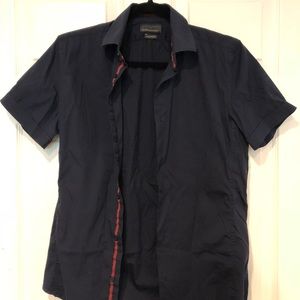 Zara navy super slim fit shirt